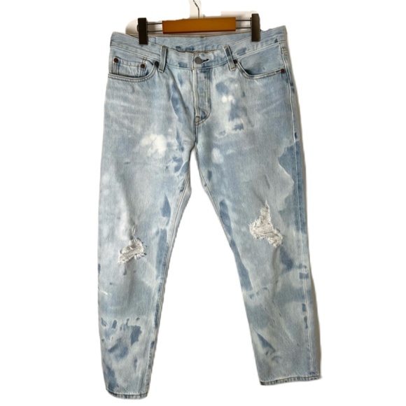 Levi’s 501s Button Fly Non-Stretch Straight Leg Jeans Sz 29 Custom Bleach Wash - Picture 1 of 11